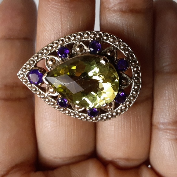❤Bronze, Yellow Gold Colour, Genuine Amethyst and Lemon Quartz. FIRM. - Picture 14 of 17
